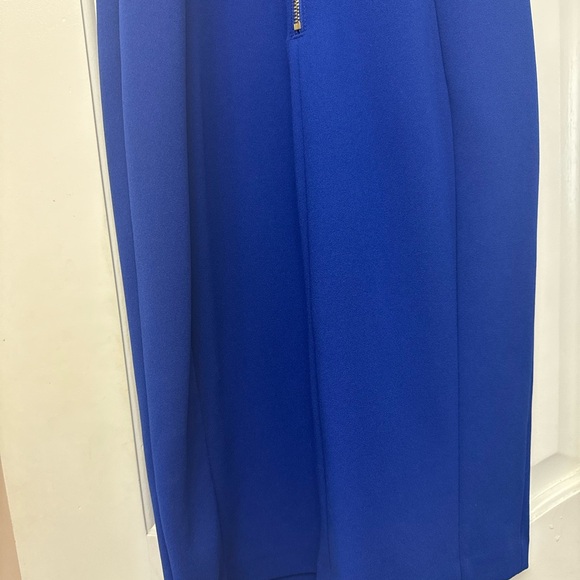 Calvin Klein Blue Short Pleated Sleeve Crew Neck Sheath Dress - Size 2 - Picture 3 of 9
